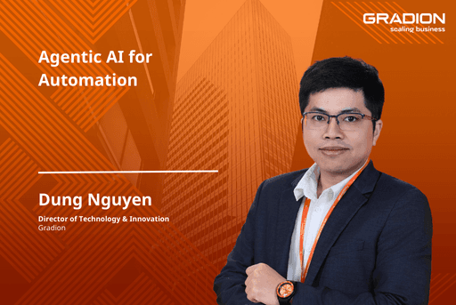 Gradion webinar cover on agentic AI for automation featuring the speaker
