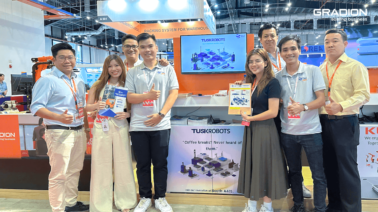 Gradion Tusk Robots Trade Show Booth Team 2